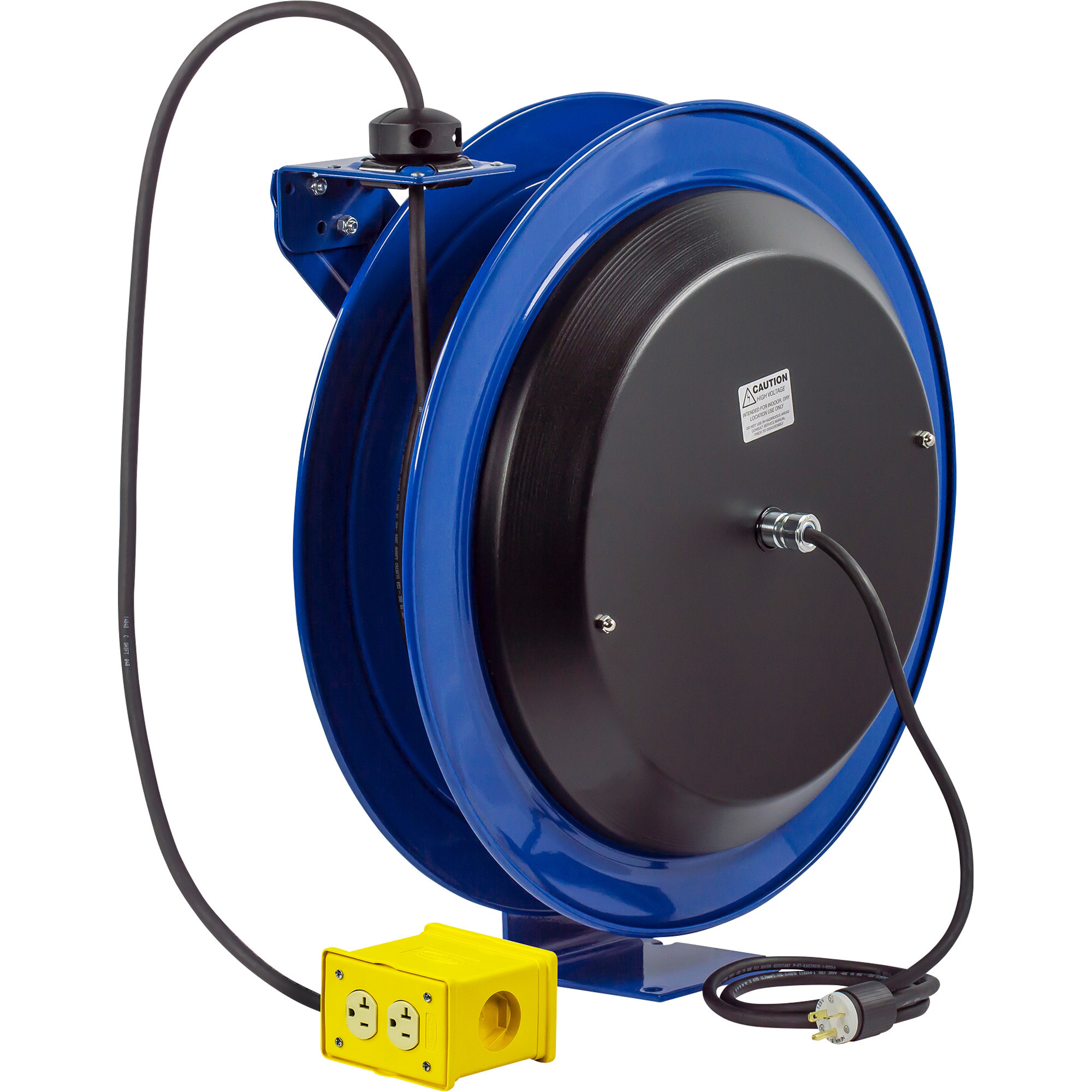 Coxreels PC Series Extension Cord Reel, 100 Ft., 12/3 Gauge Cord with Quad Receptacle, Model# PC24-0012-B